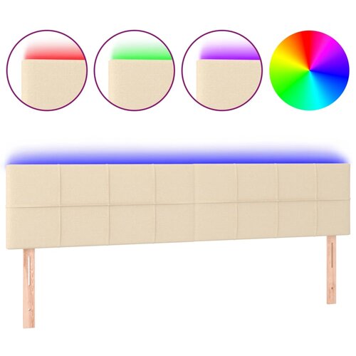 Maison Chic led posteljno vzglavje - vzglavna omarica - nočna omarica krem 160x5x78/88 cm blago, (21706703) Cene