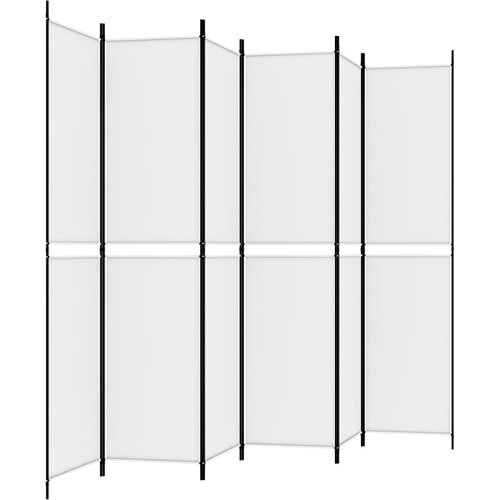  pregrada s 6 panela bijela 300 x 220 cm od tkanine Slike
