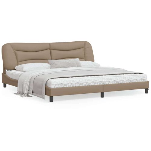  Okvir kreveta LED boja cappuccina 200 x 200 cm umjetna koža Slike