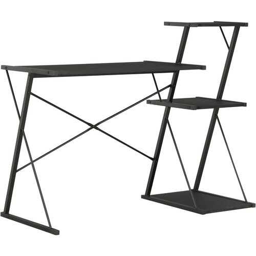 vidaXL Pisalna miza s polico črna 116x50x93 cm Cene