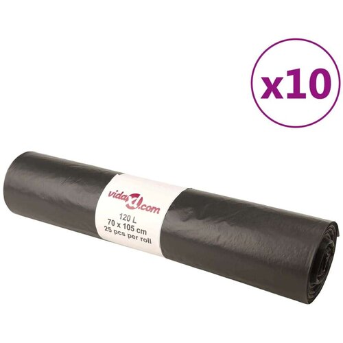 VidaXL Vreće za smeće 250 kom crne 120 L Slike