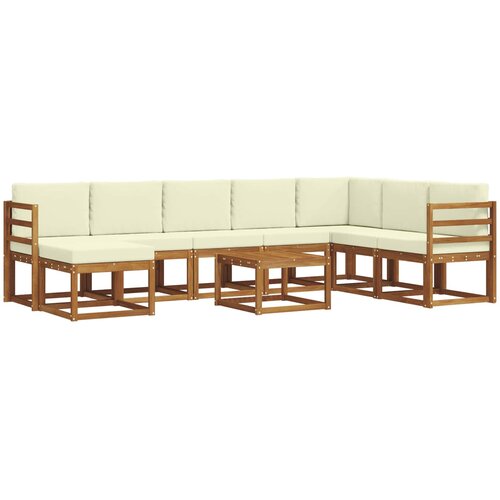  Set vanjskih sofa 9 kom. Prirodna i krem Slike