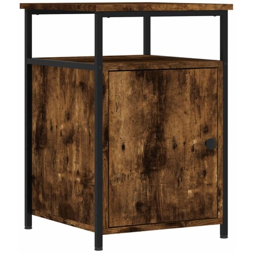 Maison Chic Nočna omarica - Nočna miza dimljeni hrast 40x42x60 cm inženirski les, (21687811) Slike