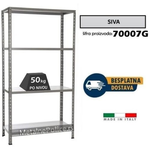  Polica metal-metal 170x90x40cm, 4x50kg Siva - vijak Cene