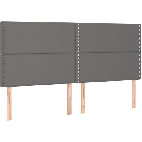 Maison Chic Posteljno vzglavje - Vzglavna omarica 4 kosa siv 100x5x78/88 cm umetno usnje, (22077308) Cene