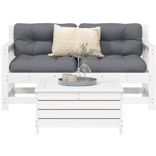 VidaXL 3-dijelni set vrtnih sofa bijeli od masivne borovine Slike