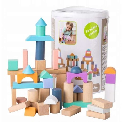 ECO TOYS drvene kocke 100 komada sa kanticom i sorterom Cene