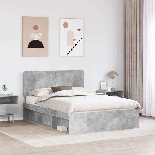  Okvir za krevet Beton 160 x 200 cm Čvrsto borovo drvo Slike