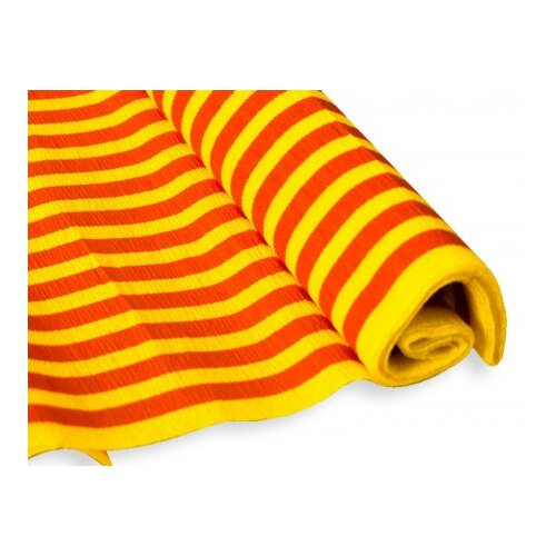 Jolly krep papir, žuta sa crvenim trakama, 50 x 200cm ( 135645 ) Slike