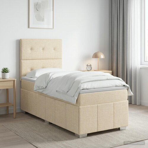  Boxspring krevet s madracem Krem 90 x 200 cm Tkanina Cene