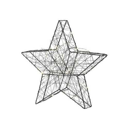  Novogodi&amp;scaron;nja dekoracija - led star 30cm 486316 - black/warm white - kmg ( 044497 ) Slike