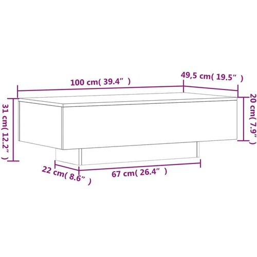 VidaXL Stolić za kavu bijeli 100 x 49 5 x 31 cm od konstruiranog drva Slike