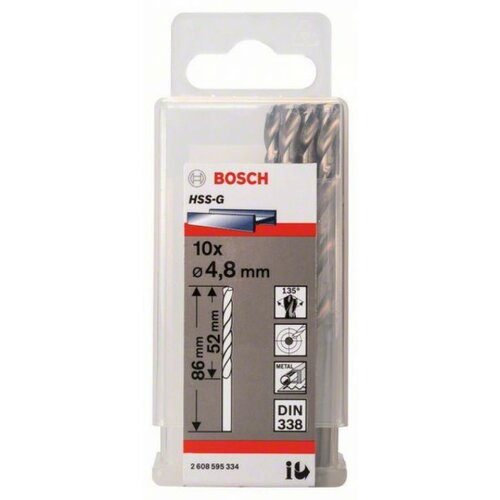 Bosch burgija za metal HSS-G, din 338 4,8 x 52 x 83 mm, 1 komad ( 2608595334. ) Slike