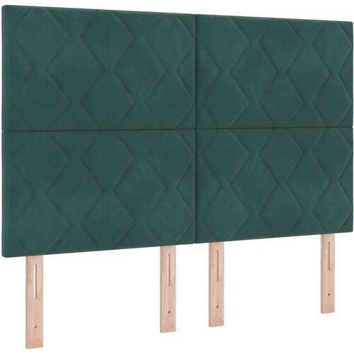 VidaXL Box Spring Krevet s Madracem Tamnozelena 140x200 cm Bar&amp;scaron;un Slike