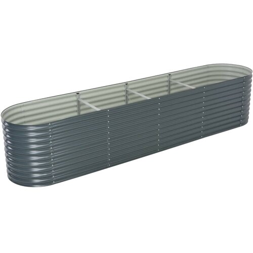 vidaXL Visoka greda 400x80x81 cm pocinkano jeklo siva Cene