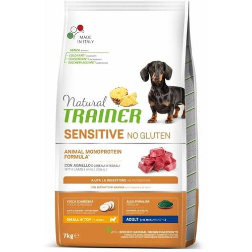 Trainer natural sensitive no gluten hrana za pse - jagnjetina - small/toy adult 7kg Slike