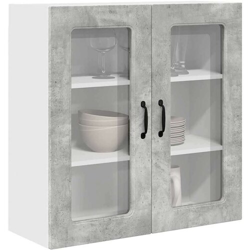 VidaXL Zidni kuhinjski ormarić s policom Betonski sivi 80 x 31 x 80 cm Slike