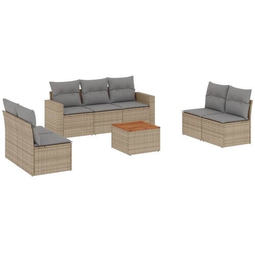  8-dijelni set vrtnih sofa od poliratana s jastucima Slike