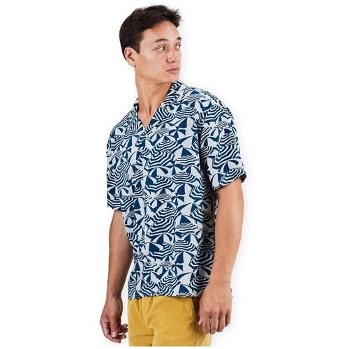Brava Fabrics Srajce s kratkimi rokavi Sombrillas Aloha Shirt - Blue Modra Cene