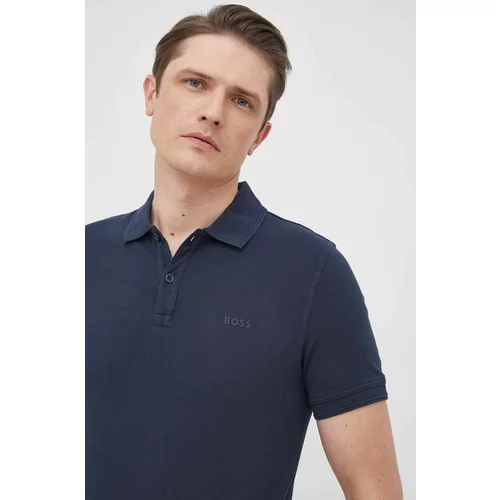 Boss Pamučna polo majica Casual boja: tamno plava, jednobojni model