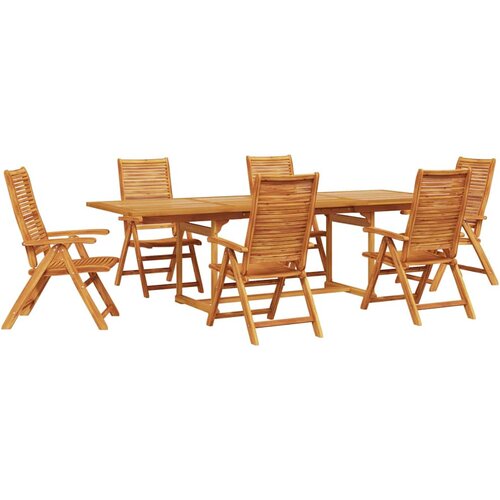  Vrtni set za objed 7 kom. Smeđa Čvrsto drvo akacije 240 x 100 x 75 cm Slike