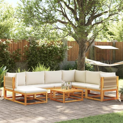 VidaXL 8-dijelna set vrtnih sofa s jastucima masivno bagremovo drvo Slike