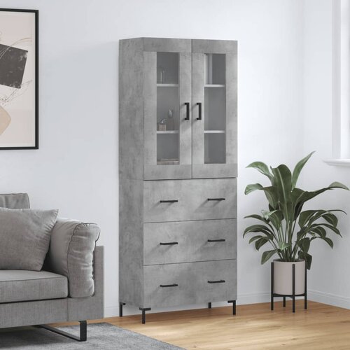 vidaXL Visoka komoda betonsko siva 69,5x34x180 cm inženirski les Cene