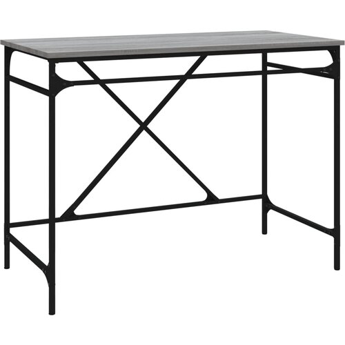 Maison Chic Pisalna miza - pisarniška miza - Računalniška miza siva sonoma 100x50x75 cm inženirski les in železo, (21785399) Cene