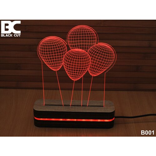 Black Cut 3D lampa Baloni plavi Cene