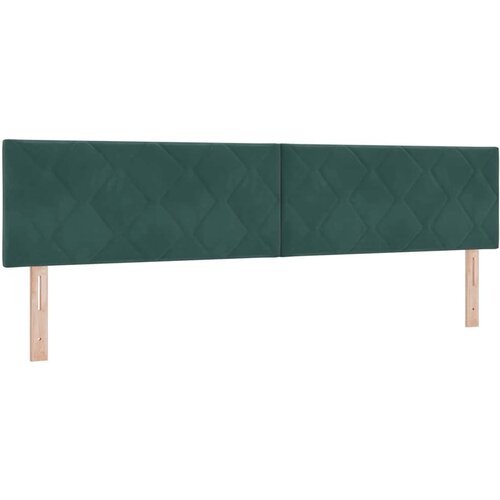 VidaXL LED vzglavje z LED lučmi Geometrični Temno zelena 200 cm Žamet, (5000043999) Slike