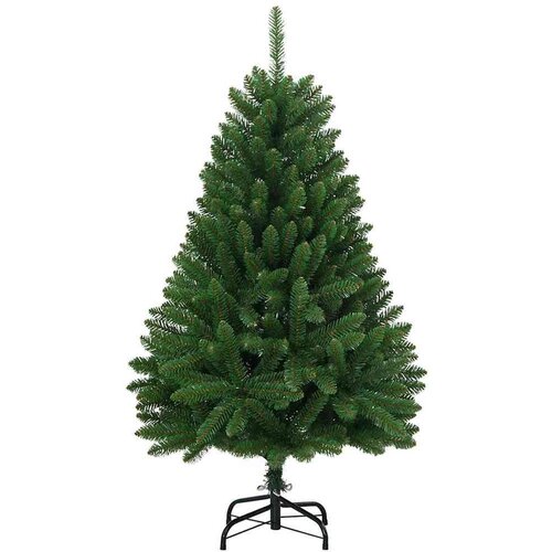 VidaXL Umjetno božićno drvce S LED lampica Zelena 150 cm PVC i metal Slike