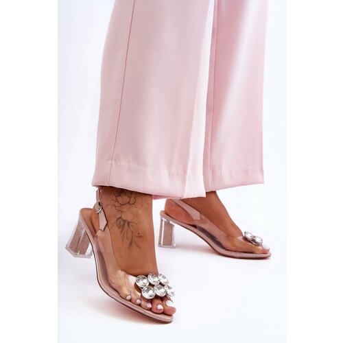 Kesi Transparent Heel Sandal Pink SBarski MR1037-43 Cene