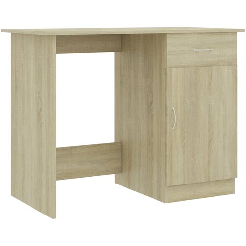 Maison Chic Pisalna miza - pisarni&amp;scaron;ka miza - Računalni&amp;scaron;ka miza sonoma hrast 100x50x76 cm iverna plo&amp;scaron;ča, (21785041) Slike
