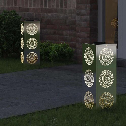  Solarna LED svjetlost za stazu 2 pcs Nehrđajući čelik Slike