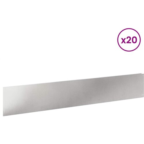  Ograda oko Travnjaka 20 pcs 100 x 18 cm Čelik Srebrna Slike