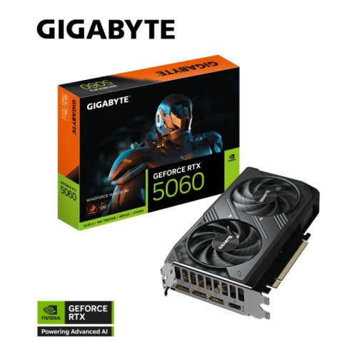 Gigabyte Grafična kartica GeForce RTX 5060 Windforce MAX OC 8G, 8GB GDDR7, PCI-E 5.0 Cene