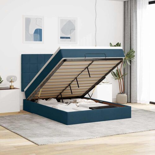  Otomanski krevet s madracem&LED tamnoplavi 140x190cm bar&scaron;unasti Cijene