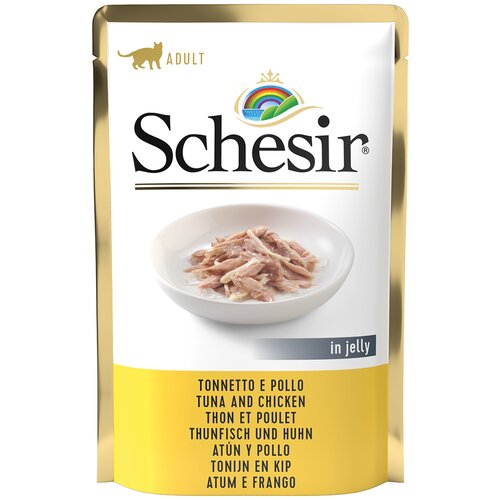 Schesir Varčno pakiranje v želeju vrečke za mačke 24 x 85 g - Tuna s piščancem Cene