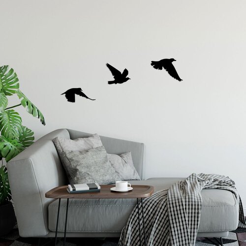Wallity Set zidnih ukrasa Ptice-477, 13x15cm 9x21cm 14x20cm, Crna Cene