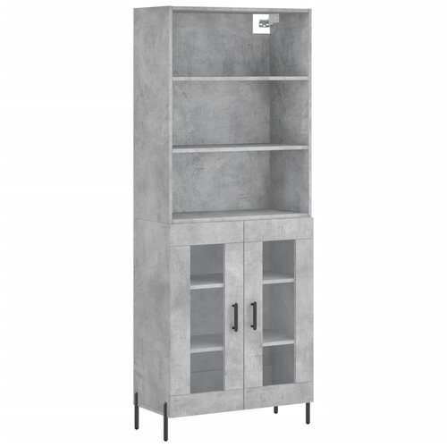 Maison Chic Visoka Komoda - Predalnik betonsko siva 69,5x34x180 cm inženirski les, (21719732) Cene