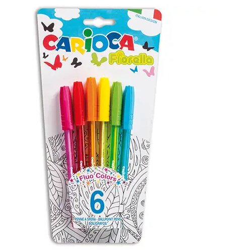 Carioca 6-delni komplet barvnih kemičnih svinčnikov Fiorella - Cene