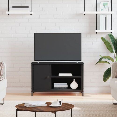 The Living Store TV omarica črna 80x40x50 cm inženirski les - TV Omarica, (21434647) Cene