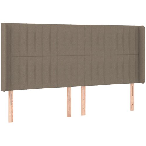  Uzglavlje s u&amp;scaron;ima smeđesivo 203x16x118/128 cm od tkanine Slike