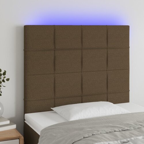The Living Store LED posteljno vzglavje temno rjavo 90x5x118/128 cm blago - LED Vzglavje, (21659770) Cene