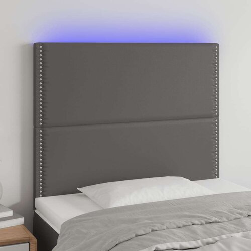  Uzglavlje sivo 90x5x118/128 cm od umjetne kože Slike