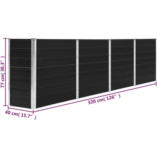 VidaXL Povi&amp;scaron;ena vrtna gredica 320x40x77 cm pocinčani čelik antracit Slike