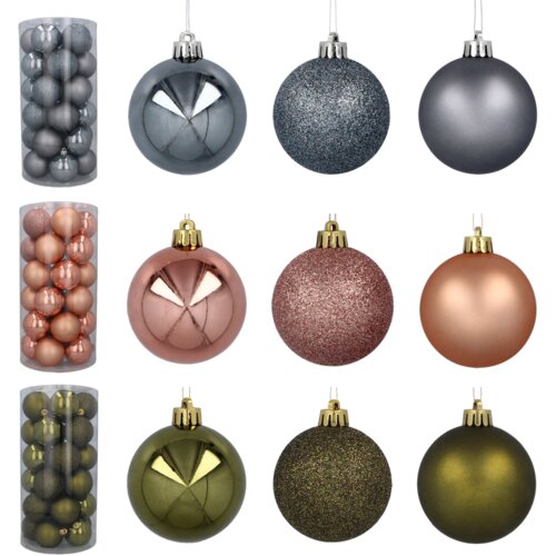 Molarem Home Set od 30 kuglica za božićno drvce &amp;ndash; 6 cm, roza Slike
