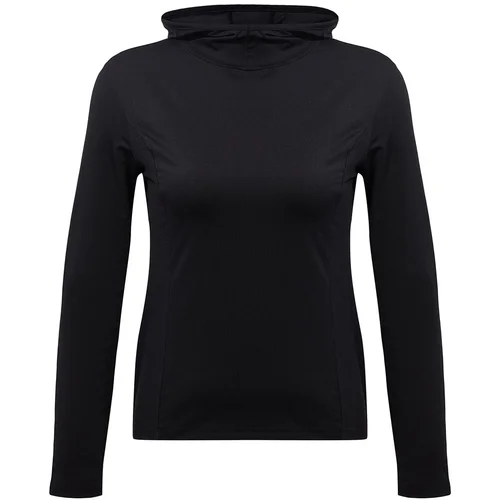 Trendyol Black Micro Reflective Print Detailed Hooded Knitted Sports Blouse