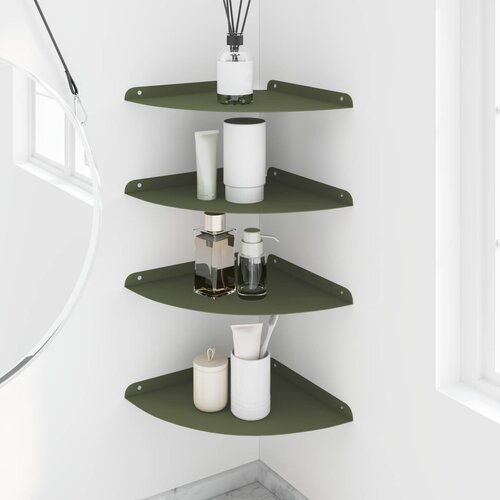  Lebdeća polica s policom 4 pcs Maslinovo zelena 30 x 30 x 2 cm Slike