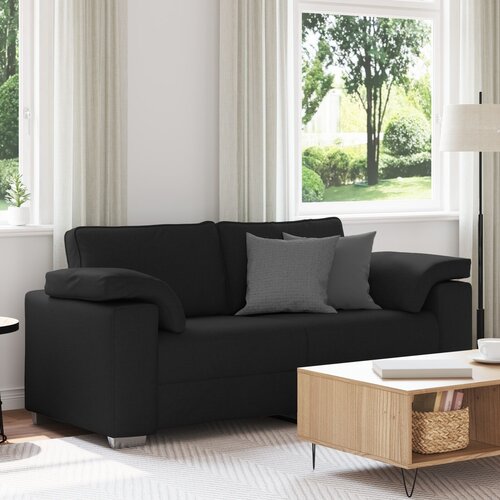 vidaXL Sofa Črna Kovina, les, textilene, pena, PP vlakno Sofa za 2.5 osebe Cene